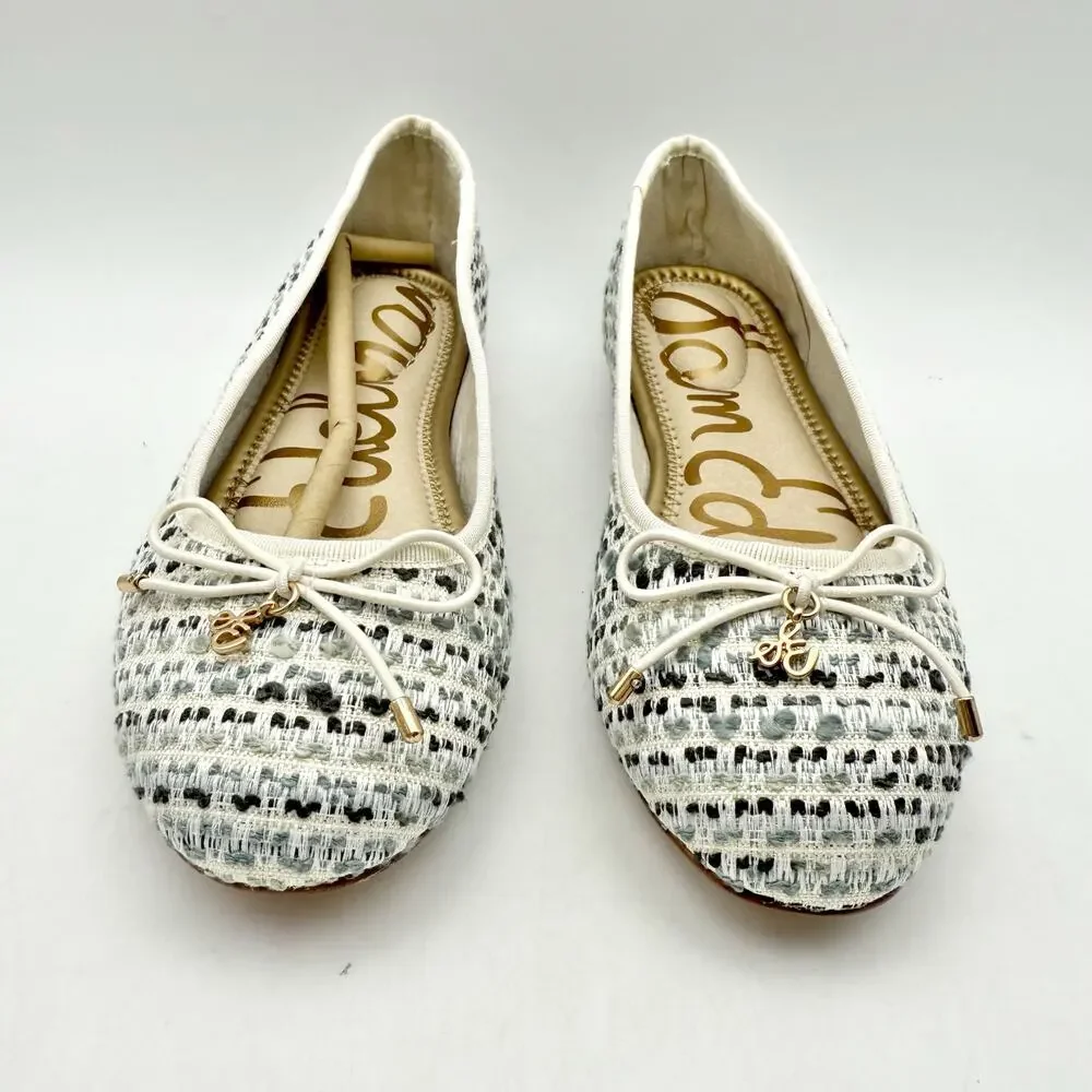 Sam Edelman Kids Felicia Ballet Flats US 2 M EU 33.5 Taupe Vegan Fabric NIB